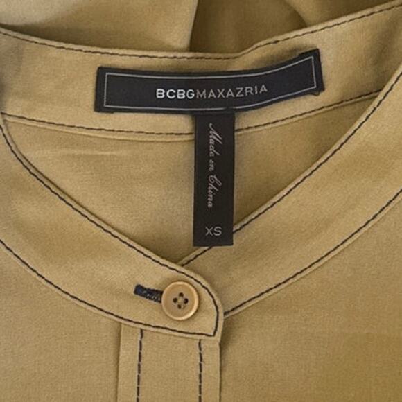 BCBGMaxAzria Maddox Silk Shirt Dress in Agave Green Size XS - Picture 5 of 13